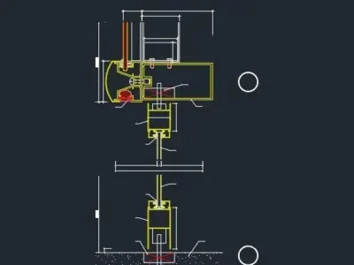glass curtain wall details and section drawings 3D model
