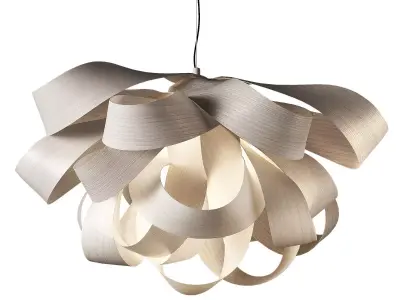 Agatha by LZF Pendant with Solid Wood Shade 3D model