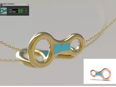 Infinity Link Chain Necklace Bracelet gold 3D model gp0495 3D print model