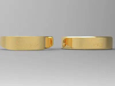 Love Couple Ring Gold 3D print model