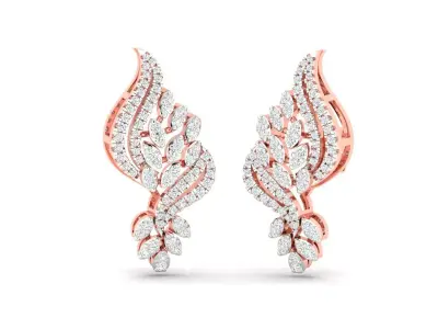 Women Earrings 3dm STL OBJ FBX Renders Details 3D print model 6