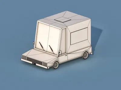 Cartoon Delivery Truck  Low-poly 3D model