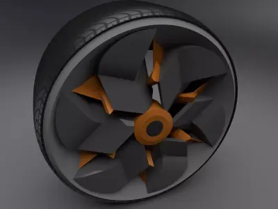 Concept Car Rim 3D Model Low-poly 3D model