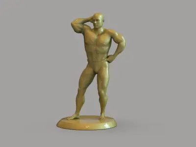 Bodybuilder Men statue 3D print model