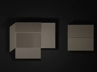Box Low-poly 3D model two empty cardboard boxes Free low-poly 3D model