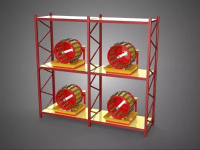 TRAY ROW ARRAY SHELF RACK ROTARY HYDROPONIC PLANT GARDEN INDOOR 3D model