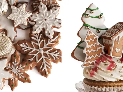Christmas Cookies with icing 3D model