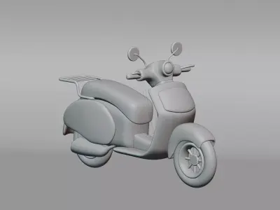 Cartoon Scooter Low-poly 3D model