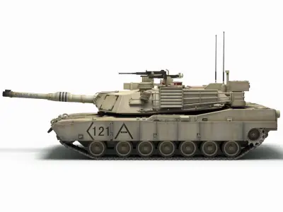 M1A2 Abrams  Low-poly 3D model