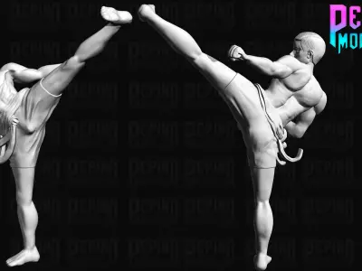Jean Claude Van Damme in Bloodsport - 62mm scale miniature 3D print model