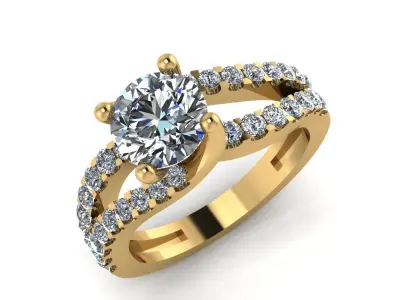 women diamonds ring 3D print model