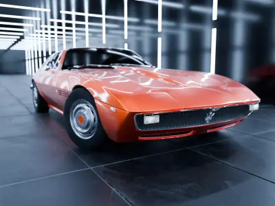 Maserati Ghibli 1976 Coupe Vintage Sports Car 3D model