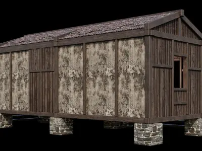 Medieval Houses 62- 4K Textures Game Ready Low-poly 3D model