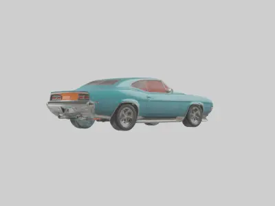 Retro Muscle Car with Modern Features model Low-poly 3D model