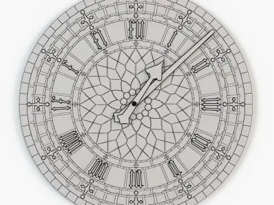 Gothic clock 3D model