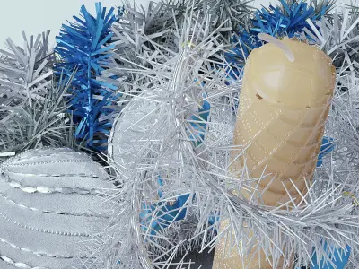 Christmas Silver Wreath 3D model