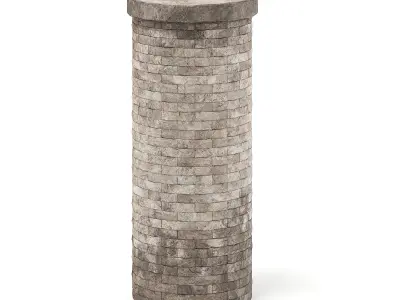 Brick Pillar 3D Model 3D model