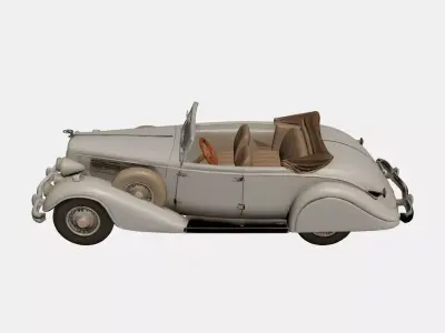 1930s Early Vintage Convertible Soft Top 3D model 3D model