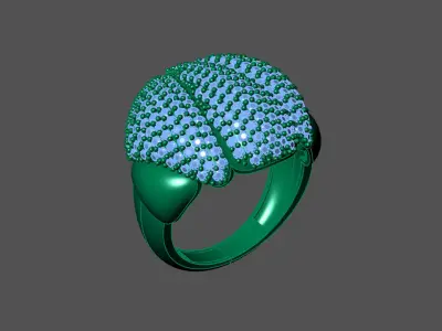 Womens Rings With Stone Ring Ready STL 3DM Models Rings women 3D print model
