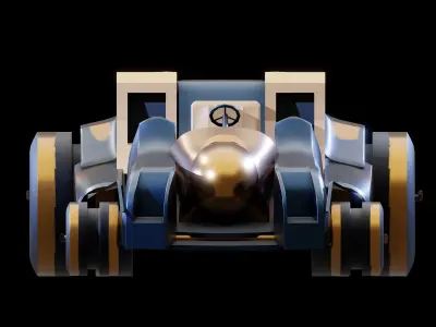 Toy Car Open Roof Low-poly 3D model Low-poly 3D model