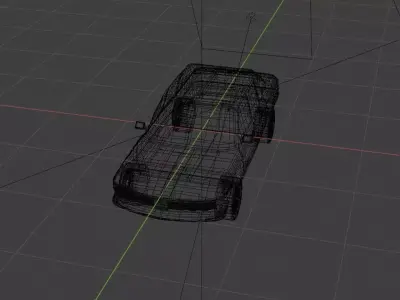 3D Model of Classic 1970s Four-Door Sedan 3D model