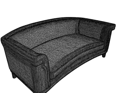 Elegant Classic Gold Sofa Low-poly 3D model