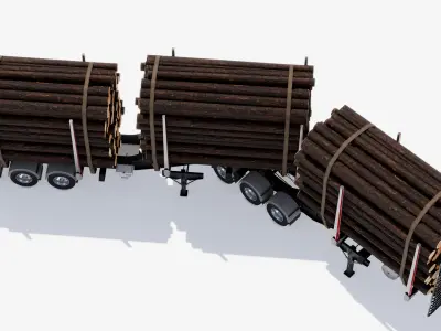 Double Log Trailer 3D model