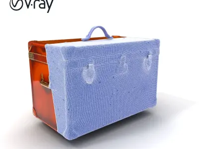 Vintage Leather Trunk Model Pack Low-poly 3D model