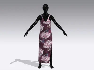 Woman Cloth Dress Low-poly 3D model get