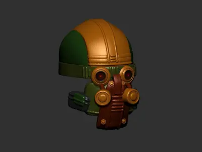 helmet high poly sculpt 3d printable ver 7 3D model 3D model