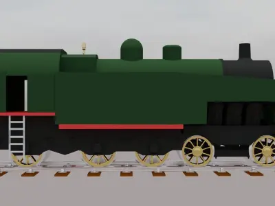 The 221TQ steam locomotive 3D model