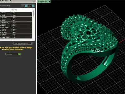 STL 3DM Women Ring Womens Ring Diamonds With Stone Model 3D print model