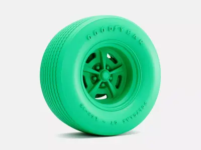 15x10 Magnum 500 Wheel Goodyear Polyglas L60-15 Tire 3D print model