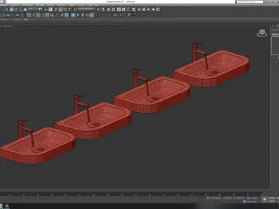 Wooden sink - Napoli Low-poly 3D model