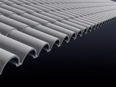 Terracotta roof tiles 25O18 3D model