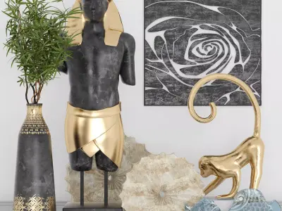 Collection of sculptures Egypt 3D model