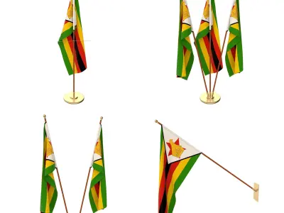 Zimbabwe Flag Pack 3D model