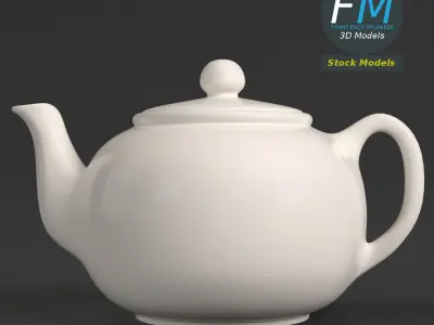 Porcelain teapot 1 3D model