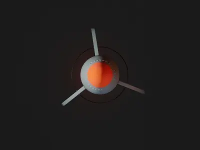 Rocket ship Low-poly 3D model