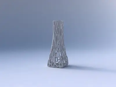 Vase squeezed rectangle with faceted organic lattice 3D print model