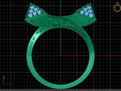 Two Head Women Ring 3DM Womens Ring 3d models 3D print model 3D print model 16
