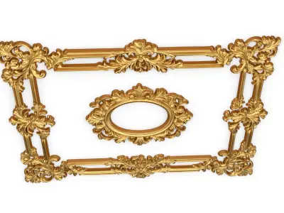 Plaster decorative frame ornament 16 3D model