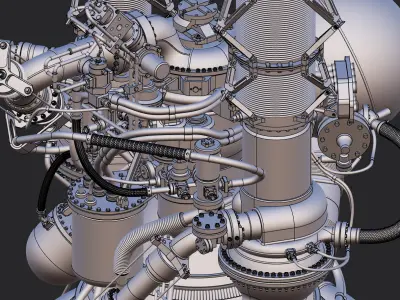 Rocketdyne J-2 Rocket Engine 3D print model