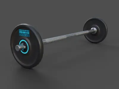 Futuristic Barbell Low-poly 3D model