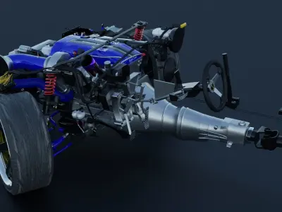 Nissan 240sx Tuned Suspension Rigged 3D model