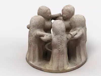 Stone Candlestick Holder Ornament 3D model