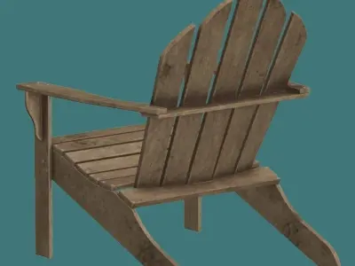 Adirondack chair Low-poly 3D model