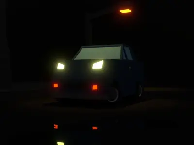 Low-Poly Car Rig Low-poly 3D model