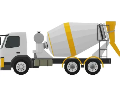Concrete Mixer Low-poly 3D model