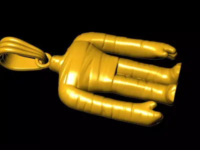 Mummy pendant charms - one inch pendant 3D print model